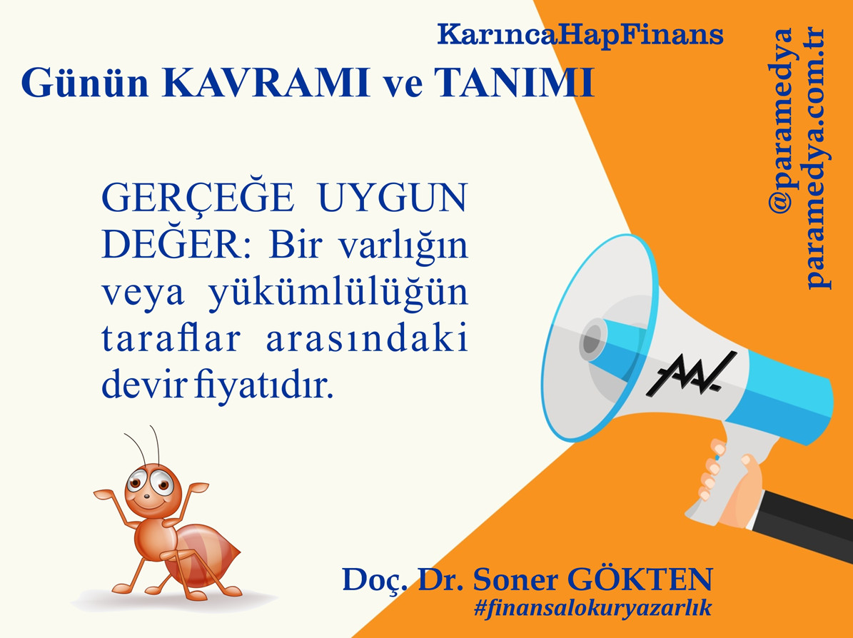 Karınca HapFinans Günün Kavramı ve Tanımı : GERÇEĞE UYGUN DEĞER nedir?